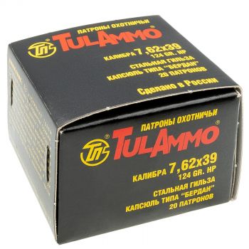 ТПЗ 7,62х39 HP 124gr (8,0гр) стальная гильза, об. бм, бердан