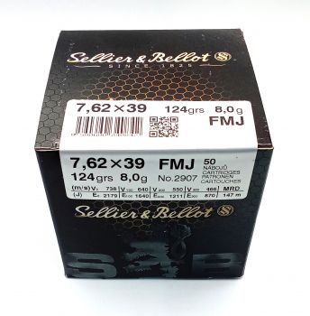 Патрон SB 7,62х39 (FMJ Чехия 8,0гр.(50шт) (2)
